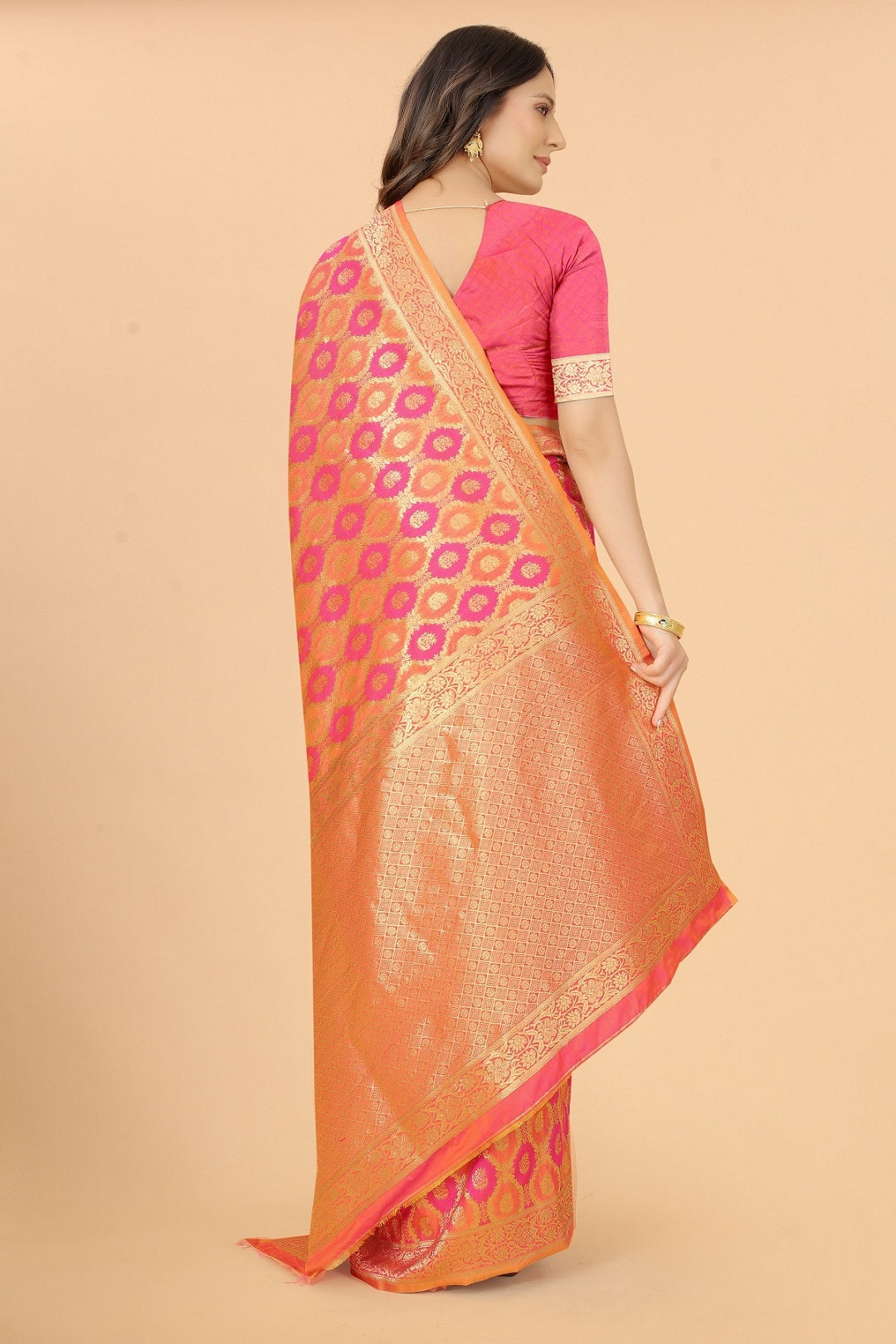 Designer Banarasi Soft Lichi Silk Saree With Fancy Blouse
