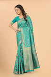Designer Banarasi Soft Lichi Silk Saree With Fancy Blouse