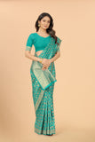 Designer Banarasi Soft Lichi Silk Saree With Fancy Blouse