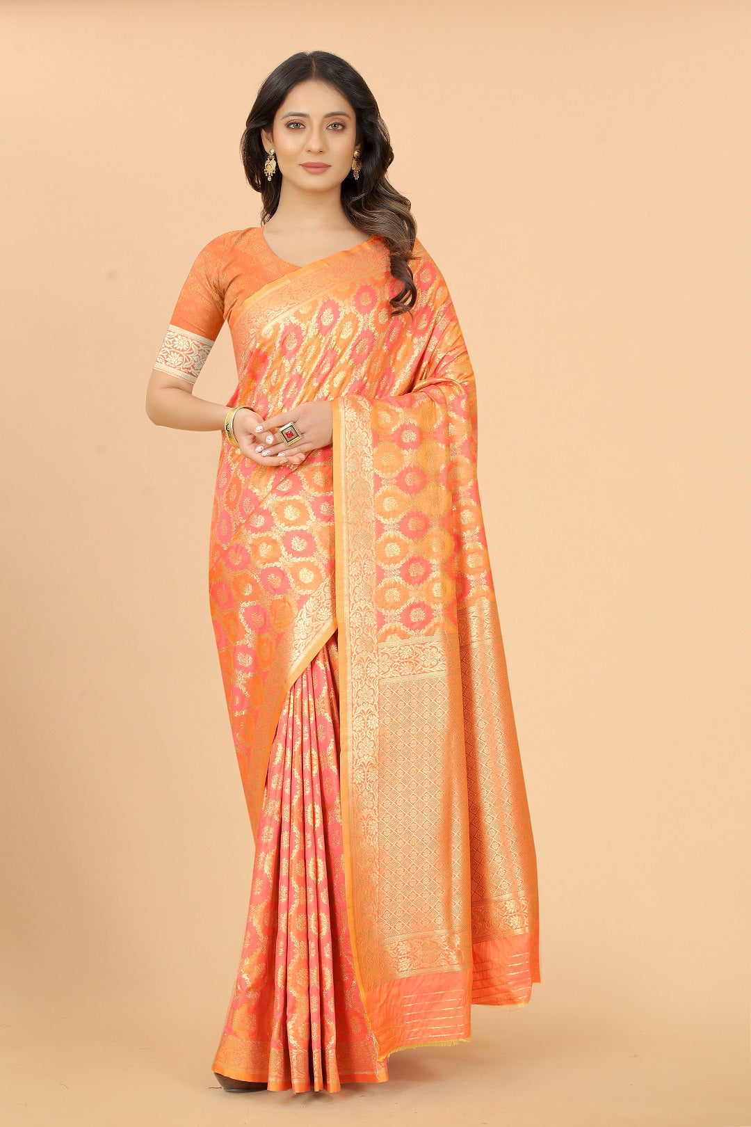 Designer Banarasi Soft Lichi Silk Saree With Fancy Blouse