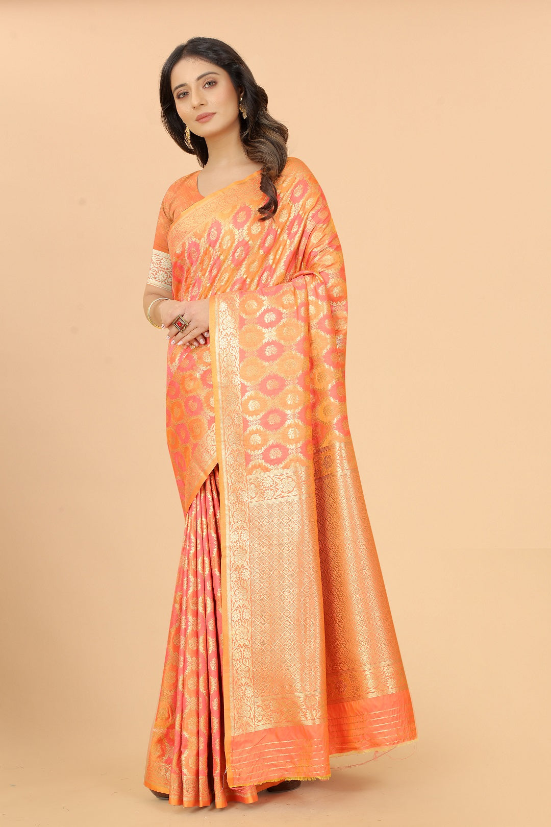 Designer Banarasi Soft Lichi Silk Saree With Fancy Blouse