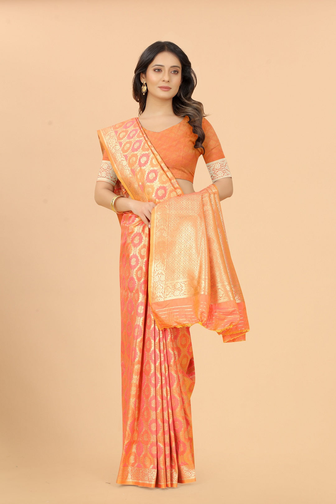 Designer Banarasi Soft Lichi Silk Saree With Fancy Blouse