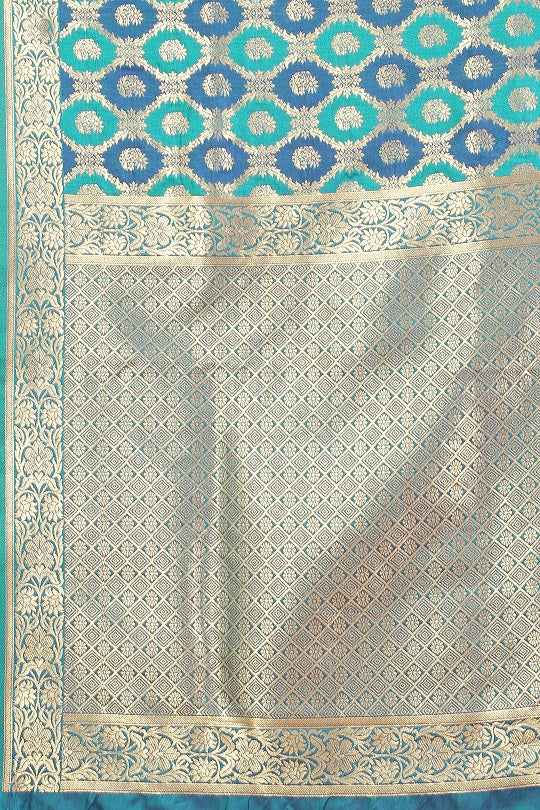 Designer Banarasi Soft Lichi Silk Saree With Fancy Blouse