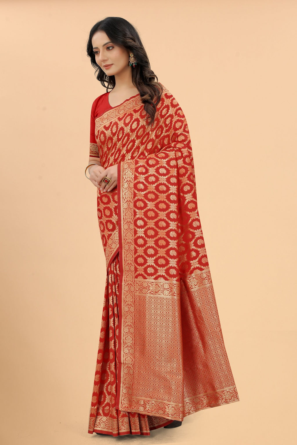 Designer Banarasi Soft Lichi Silk Saree With Fancy Blouse