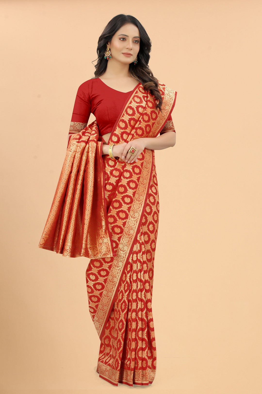 Designer Banarasi Soft Lichi Silk Saree With Fancy Blouse