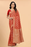Designer Banarasi Soft Lichi Silk Saree With Fancy Blouse