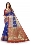 Designer Flower Butti Work Zari Weaving Banarasi Silk Saree With Blouse
