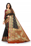 Designer Flower Butti Work Zari Weaving Banarasi Silk Saree With Blouse