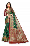 Designer Flower Butti Work Zari Weaving Banarasi Silk Saree With Blouse