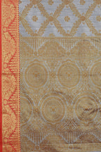 Women's Grey color With Golden Zari Jacquard Woven Self Design Cotton Silk saree with Customize blouse piece