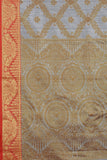 Women's Grey color With Golden Zari Jacquard Woven Self Design Cotton Silk saree with Customize blouse piece