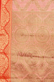 Women's Peach color With Golden Zari Jacquard Woven Self Design Cotton Silk saree with Customize blouse piece